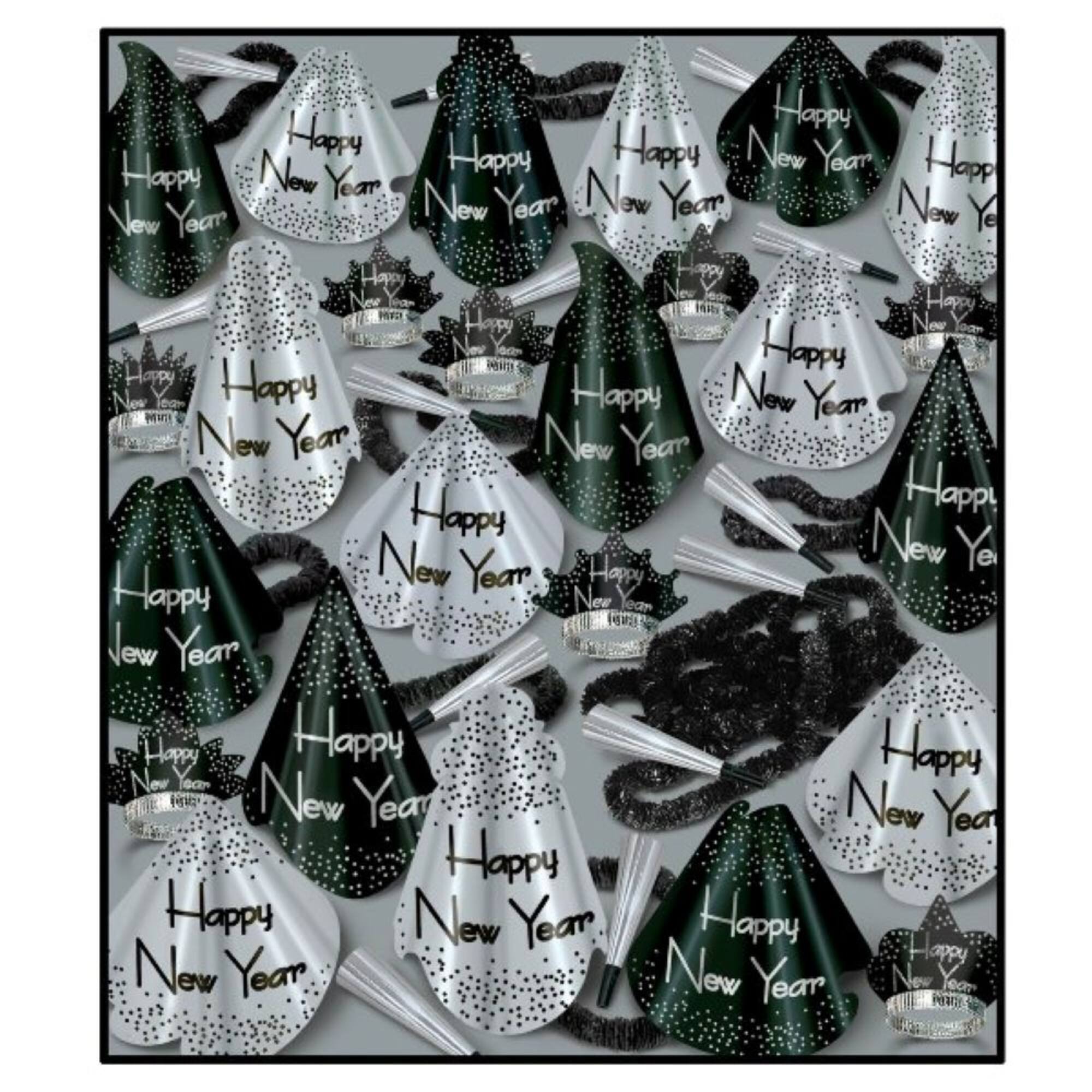 Beistle Black & Silver New Year Grand Accessory Kit